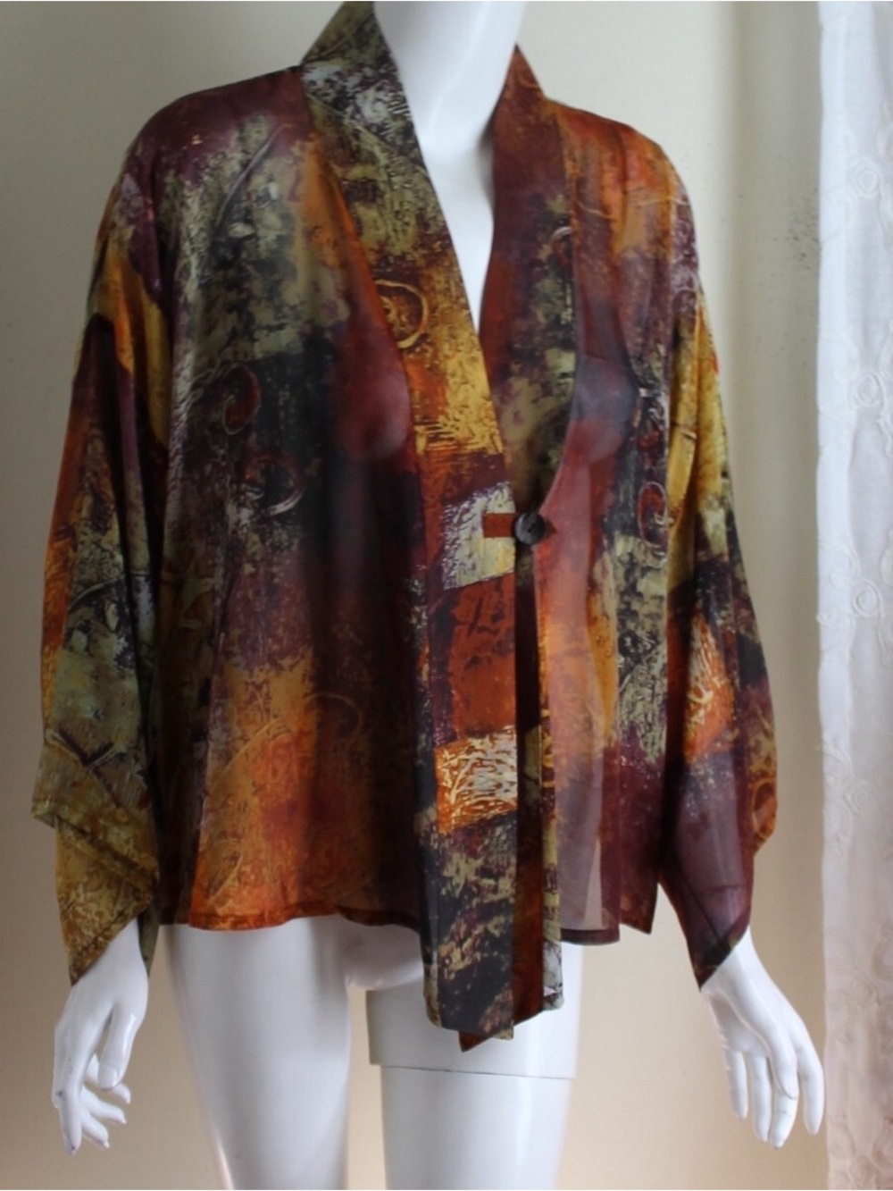 Chico's Silk Kimono Haori Jacket